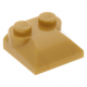 LEGO kocka 2x2 tetején kettő bütyökkel és ívelt résszel, gyöngyház arany (47457)